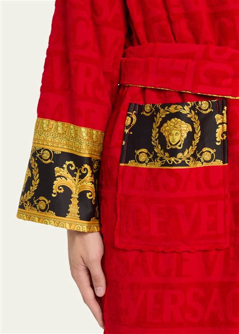 versace greca robe|Versace unisex barocco sleeve robe.